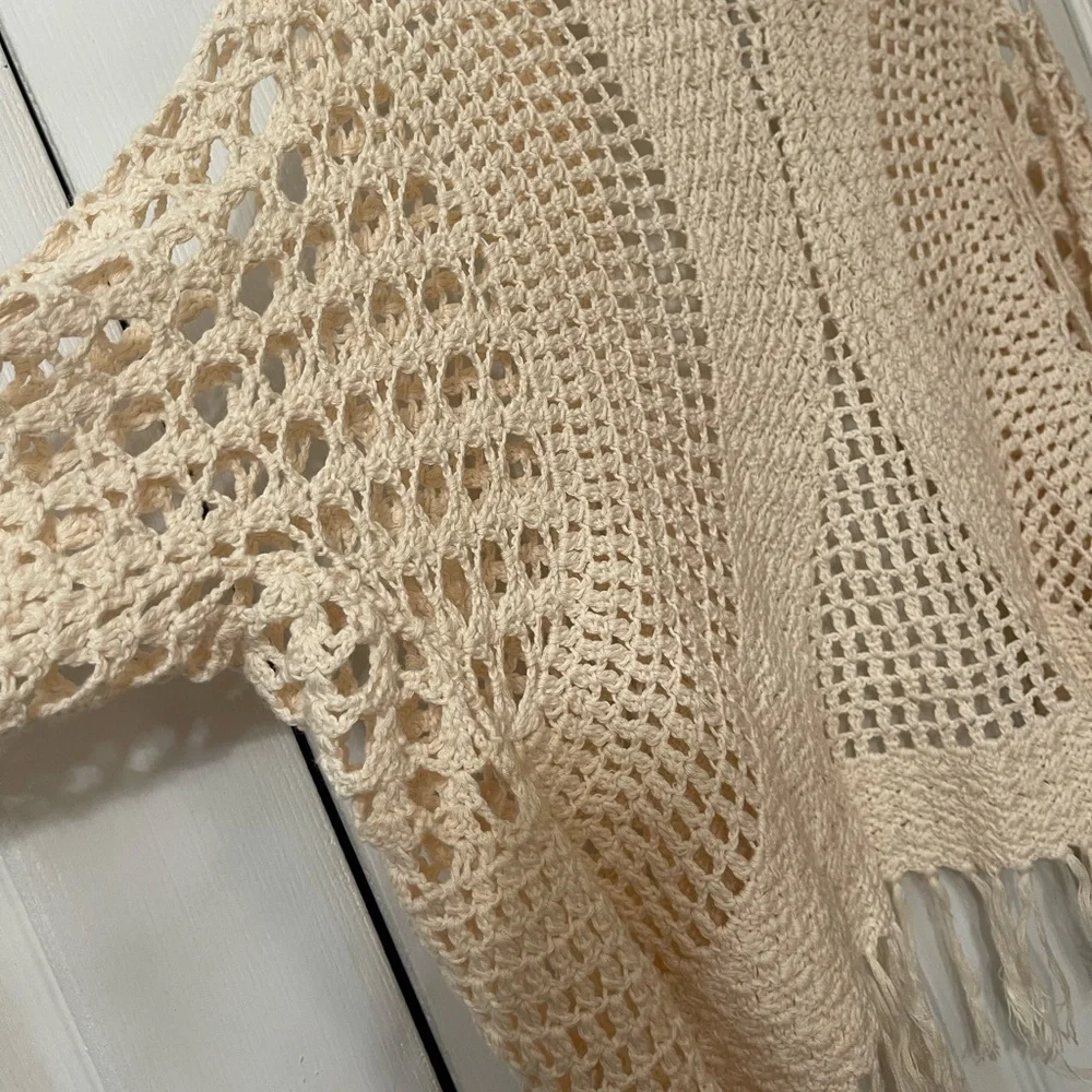 Chico’s Knitted Crochet Bohemian Prairie Cottage Core Cardigan Sz S Chico Sz 0 - Picture 6 of 7